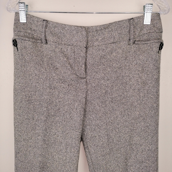 Ann Taylor Wool Blend Mid Rise MicroCheck Cropped Wide Leg Trousers Sz. 4P - Picture 3 of 10